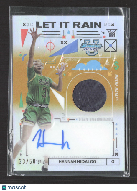 2024-25 Bowman University Best Hannah Hidalgo Let it Rain Jersey Auto Gold /50