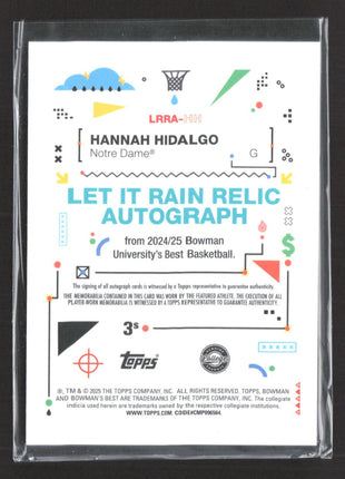 2024-25 Bowman University Best Hannah Hidalgo Let it Rain Jersey Auto Gold /50