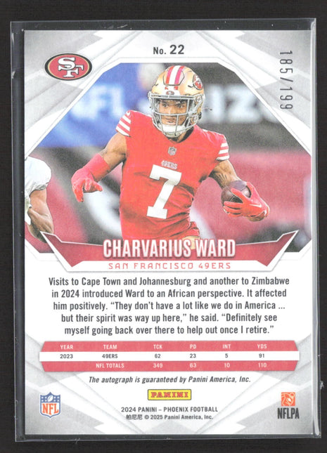 2024 Panini Phoenix - Charvarius Ward #22 Silver Prizm Auto /199