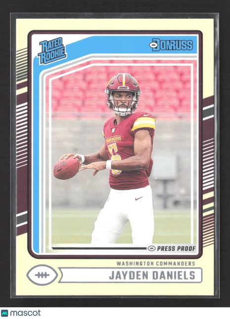 2024 Panini Donruss - Rated Rookie Jayden Daniels #389 (RC) yellow Press Proof
