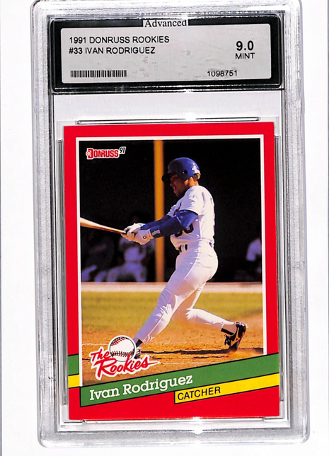 1991 Donruss The Rookies - Ivan Rodriguez #33 RC Advanced Grading Mint 9