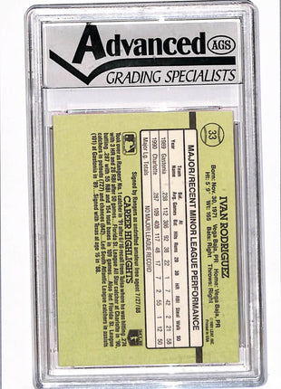 1991 Donruss The Rookies - Ivan Rodriguez #33 RC Advanced Grading Mint 9