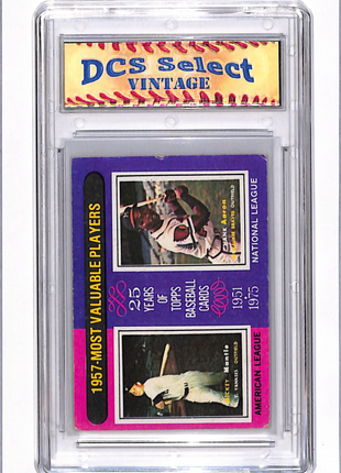 1975 Topps - Most Valuable Players Mickey Mantle, Hank Aaron #195