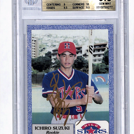 1993 Hawaii Winter League Gold Signatures Ichiro Suzuki #1 BGS 9.5