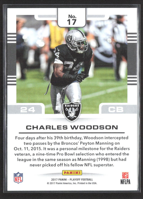 2017 Panini Playoff - Gridiron Force Charles Woodson #17 Platinum 1/1