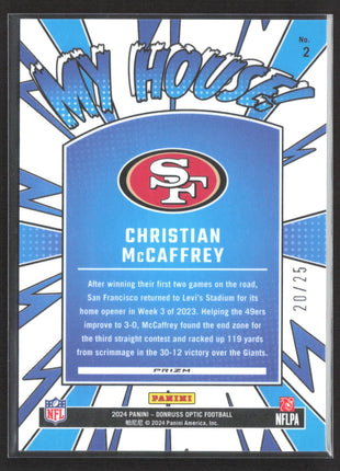 2024 Panini Optic Christian McCaffrey My House Black Pandora /25 #2
