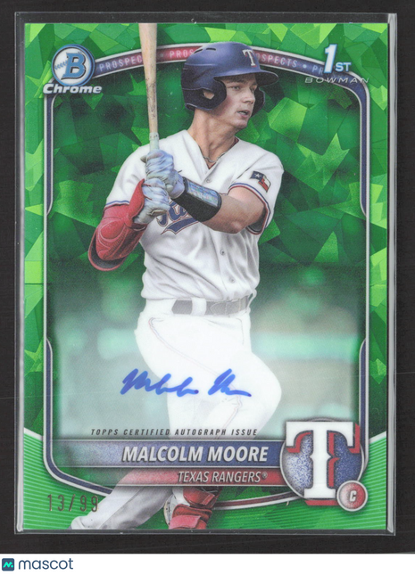 2025 Bowman Chrome Sapphire Malcolm Moore 1st Green Auto /99 #CPA/MMO