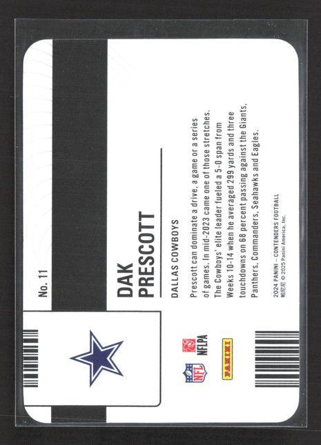 2024 Panini Contenders Dak Prescott License To Dominate #11
