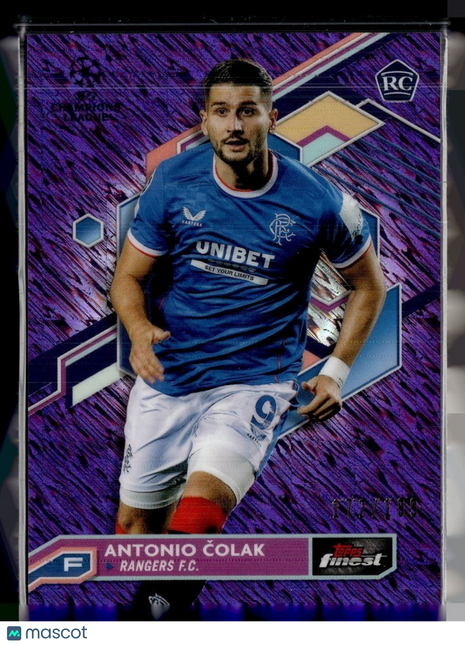 2023-24 FINEST CL PURPLE SHIMMER /199 ROOKIE ANTONIO COLAK RANGERS FC