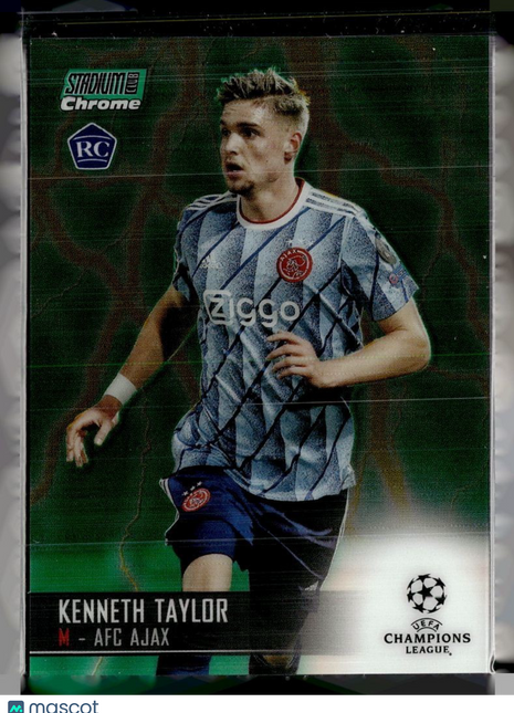 2021-22 STADIUM CLUB CHROME GREEN /75 ROOKIE KENNETH TAYLOR AFC AJAX