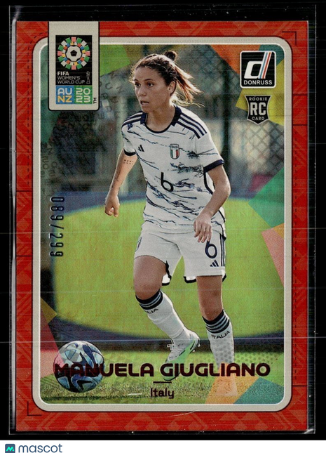 2023 DONRUSS FIFA WOMEN'S WC RED FOIL /299 ROOKIE MANUELA GIUGLIANO ITALY