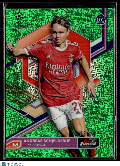 2023-24 FINEST CL GREEN SPARKLE /125 ROOKIE ANDREAS SCHJELDERUP SL BENFICA