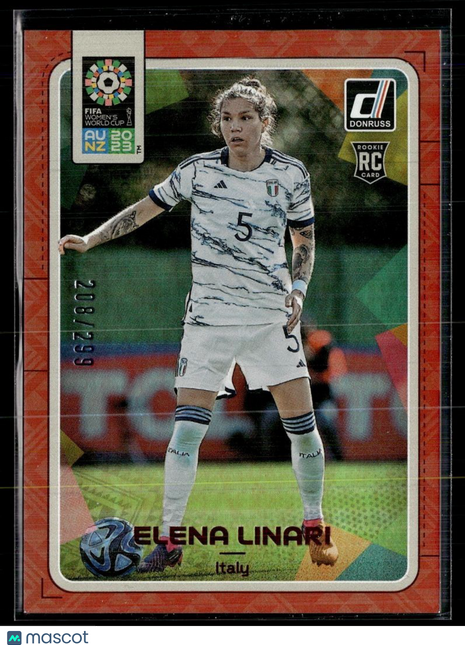 2023 DONRUSS FIFA WOMEN'S WC RED FOIL /299 ROOKIE ELENA LINARI ITALY