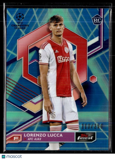 2023-24 FINEST CL BLUE AQUA VAPOR /250 ROOKIE LORENZO LUCCA AFC AJAX