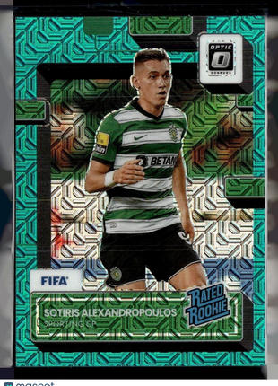 2022-23 DONRUSS OPTIC AQUA MOJO /49 RATED ROOKIE SOTIRIS ALEXANDROPOULOS