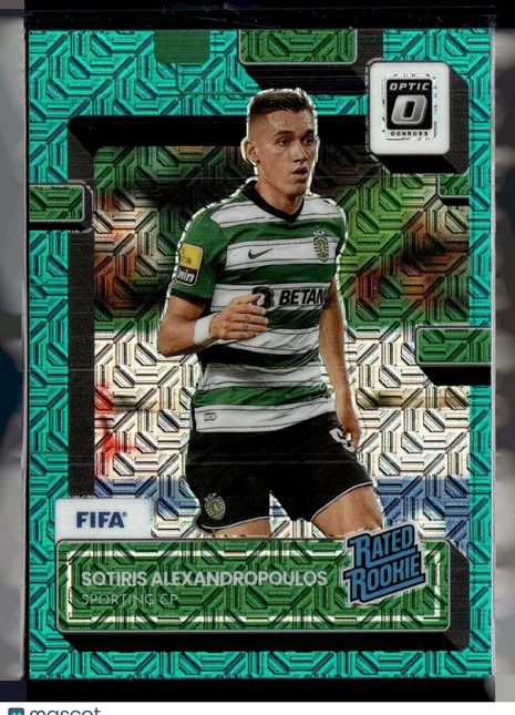 2022-23 DONRUSS OPTIC AQUA MOJO /49 RATED ROOKIE SOTIRIS ALEXANDROPOULOS