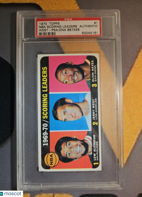 1970 Topps NBA Scoring Leaders #1 PSA A Jerry West Auto