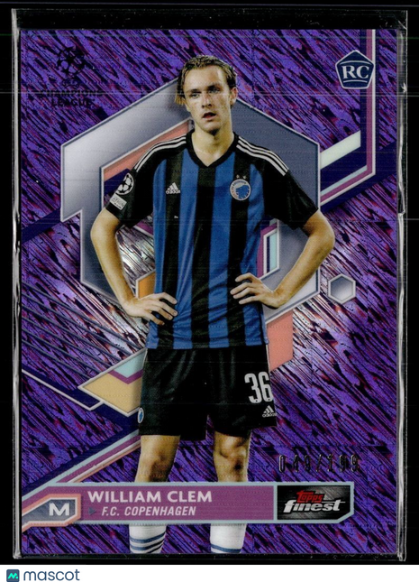 2023-24 FINEST CL PURPLE SHIMMER /199 ROOKIE WILLIAM CLEM COPENHAGEN