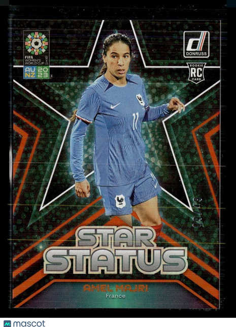 2023 DONRUSS FIFA WOMEN'S WC ORANGE STAR STATUS /49 ROOKIE AMEL MAJRI FRANCE