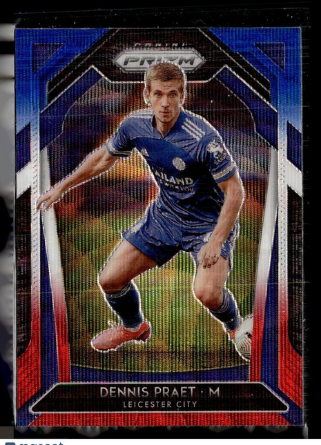 2020-21 PRIZM PL RED WHITE BLUE WAVE DENNIS PRAET LEICESTER CITY