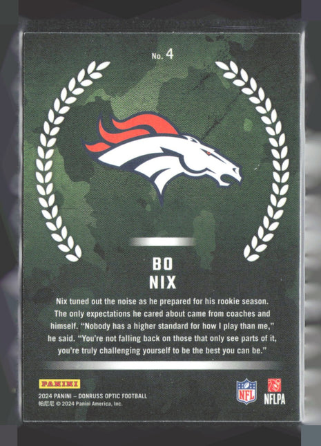 2024 Panini Donruss Optic - Rookie Recruits Bo Nix #4 (RC)