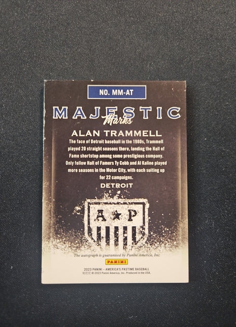 2023 Alan Trammell America's Pastime Majestic Auto /49 Tigers