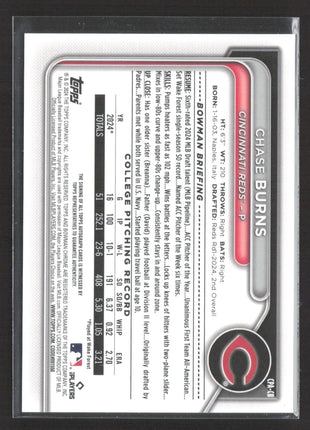 2024 Bowman Chrome Chase Burns 1st Auto #CPA-CB