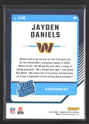 2024 Panini Optic Jayden Daniels Rated Rookie #248