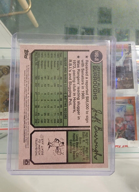 2023 Topps Heritage Real One Red Ink Auto Autograph Jeff Burroughs /74 Rangers