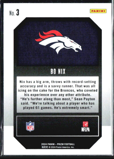 2024 Panini Prizm - Emergent Bo Nix #3 (RC)