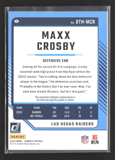 2024 Panini Donruss - Donruss Threads Maxx Crosby #DTH-MCR Jersey