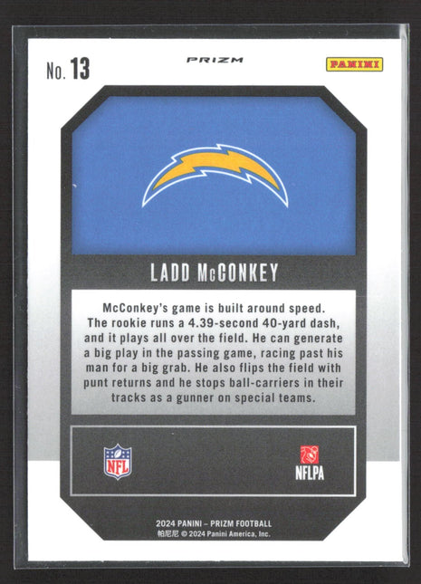 2024 Panini Prizm - Emergent Ladd McConkey #13 Green Ice Prizm (RC)