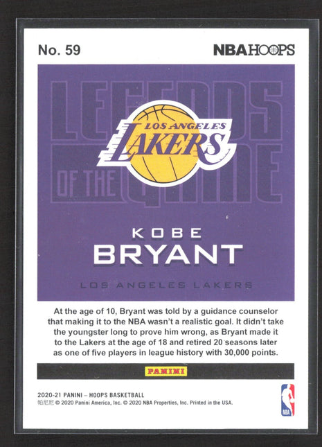 2020-21 Panini NBA Hoops - Legends of the Game Kobe Bryant #59 Silver /199
