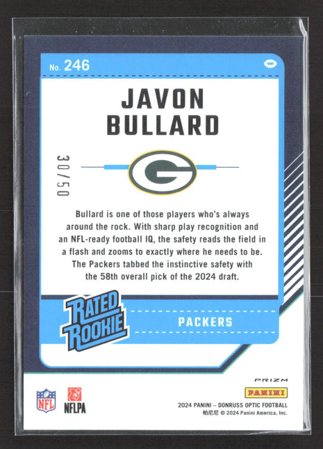 2024 Panini Donruss Optic - Rated Rookie Javon Bullard #246 (RC) Lime Green /50