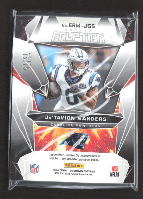 2024 Panini Obsidian - Rookie Eruption Materials Ja'Tavion Sanders #ERM-JSS /75