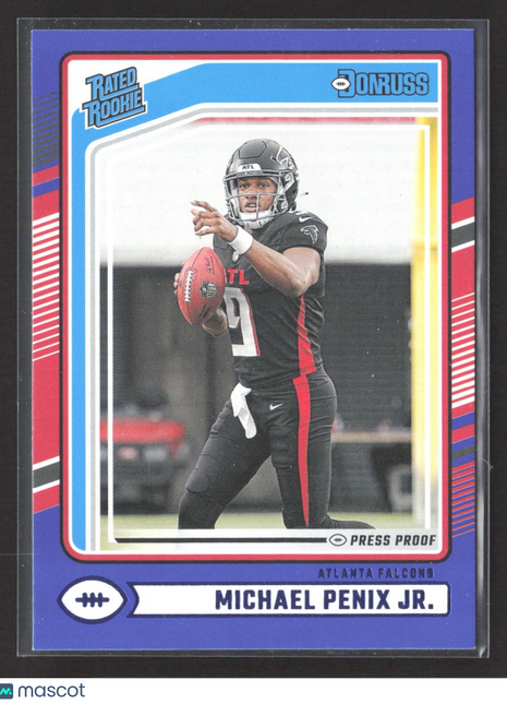 2024 Panini Donruss - Rated Rookie Michael Penix Jr. #308 Blue Press Proof (RC)