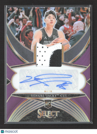 2024-25 Panini Select Yongxi Jacky Cui Rc Patch Auto Purple /99 #RJA-CUI