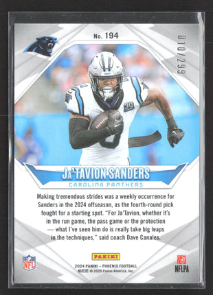 2024 Panini Phoenix - Rookies Ja'Tavion Sanders #194 (RC) Team Logo /299