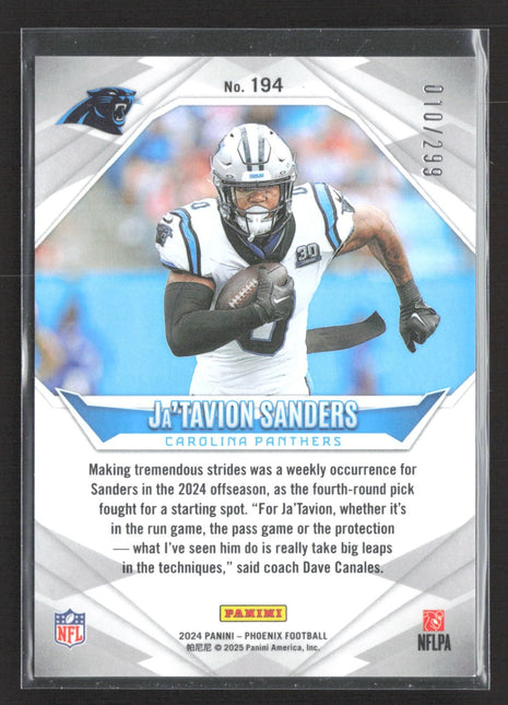 2024 Panini Phoenix - Rookies Ja'Tavion Sanders #194 (RC) Team Logo /299