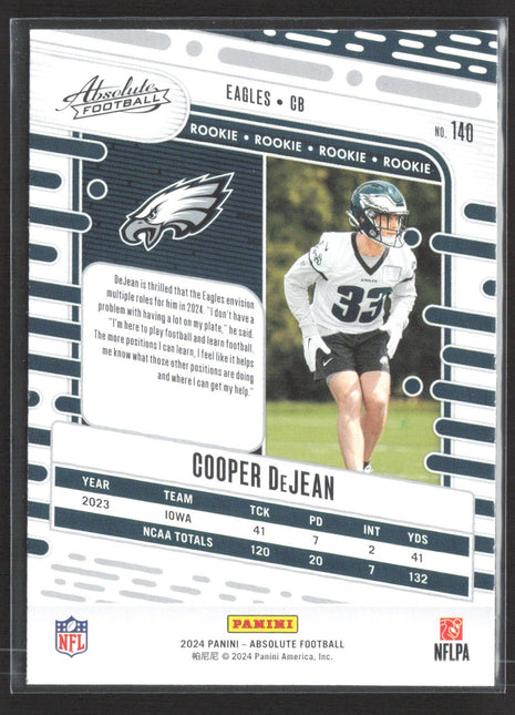 2024 Panini Absolute - Rookies Cooper DeJean #140 (RC)