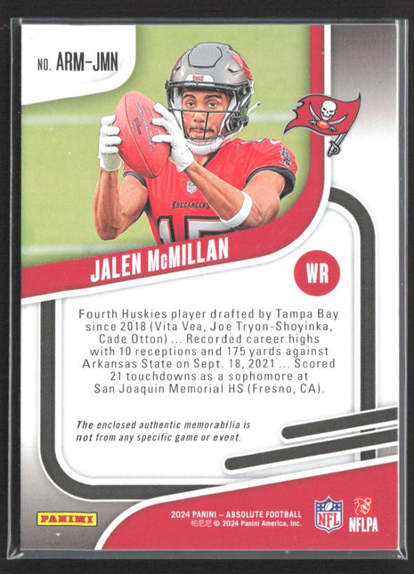 2024 Panini Absolute - Absolute Rookie Materials Jalen McMillan #ARM-JMN Jersey