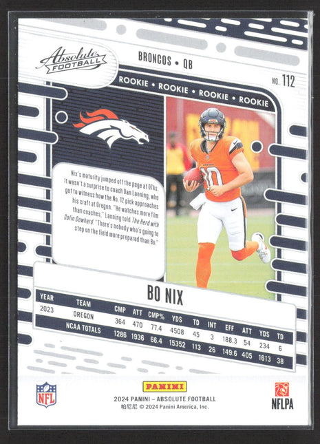 2024 Panini Absolute - Rookies Bo Nix #112 (RC)