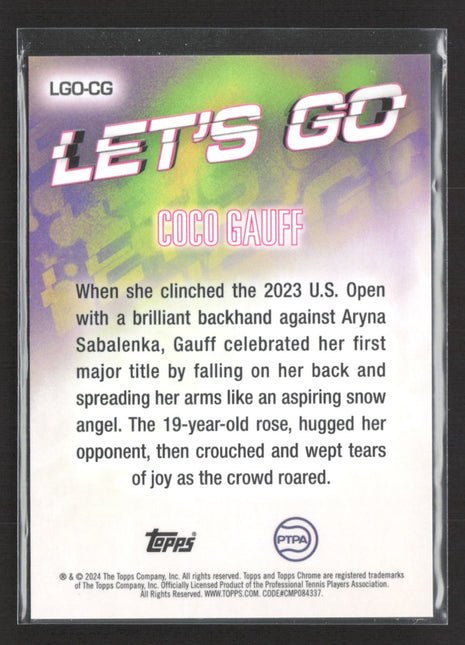2024 Topps Chrome Tennis Coco Gauff Let's Go #LGO-CG