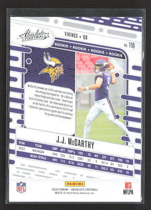 2024 Panini Absolute - Rookies J.J. McCarthy #110 (RC)