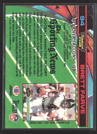 1991 Topps Stadium Club - Brett Favre #94