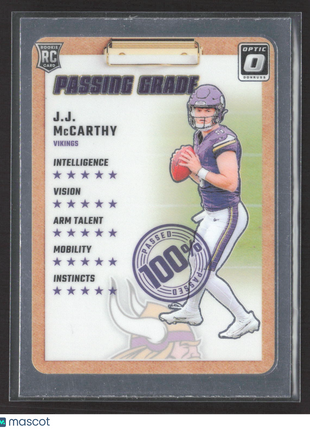 2024 Donruss Optic J.J. McCarthy Passing Grades Rc #6
