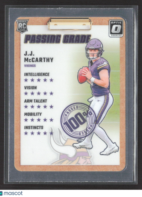 2024 Donruss Optic J.J. McCarthy Passing Grades Rc #6
