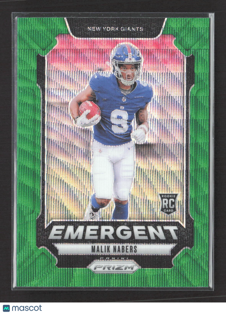 2024 Panini Prizm - Emergent Malik Nabers #6 Green Wave Prizm (RC)