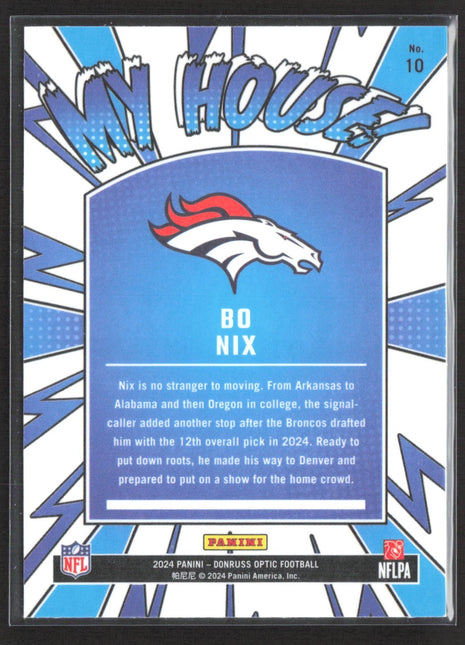 2024 Panini Optic My House Bo Nix Rc #10