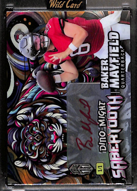 2024 WIld Card Dino-Might Sabertooth Baker Mayfield Auto 1/1